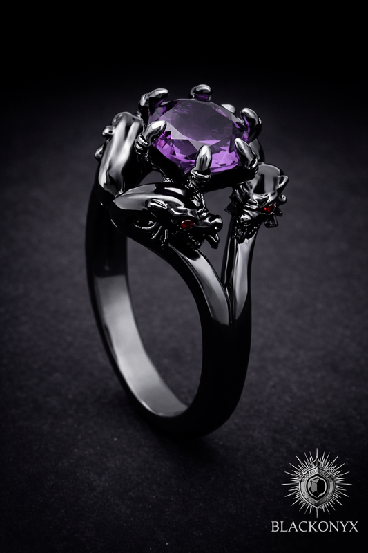 Amethyst Dragon Claw Ring