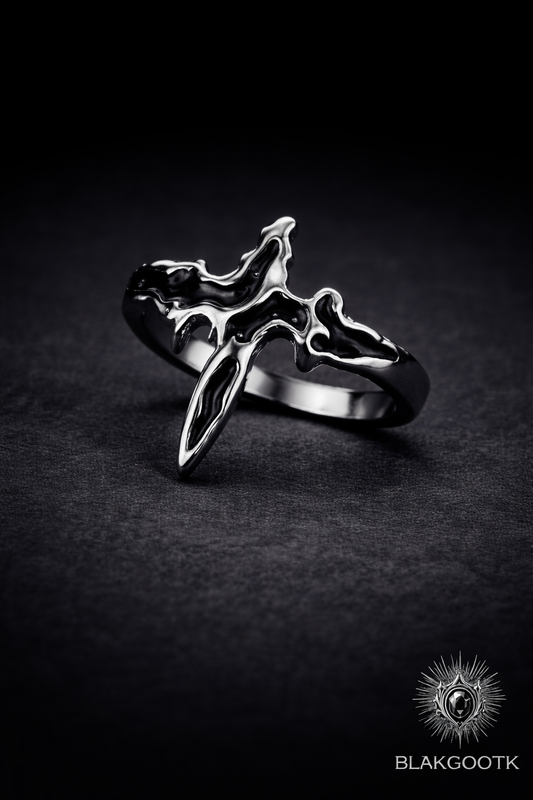 Obsidian Melt Cross Ring