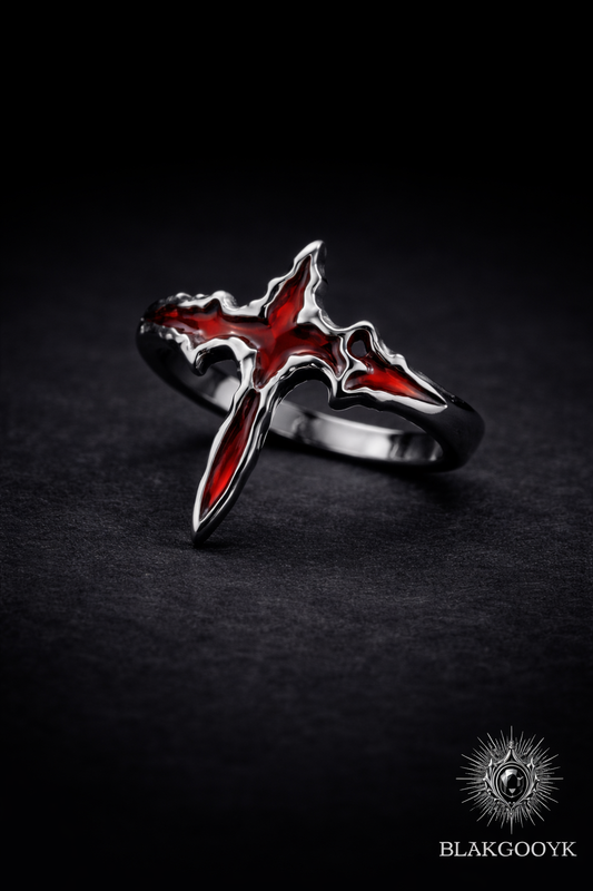 Crimson Cross Ring